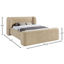  Meridian Modena Beige Chenille Fabric Upholstered King Bed IMAGE 9
