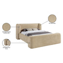  Meridian Modena Beige Chenille Fabric Upholstered Queen Bed IMAGE 10