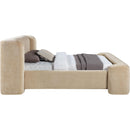 Meridian Modena Beige Chenille Fabric Upholstered Queen Bed IMAGE 4