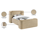  Meridian Modena Beige Chenille Fabric Upholstered Twin Bed IMAGE 10
