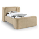  Meridian Modena Beige Chenille Fabric Upholstered Twin Bed IMAGE 1