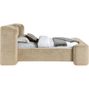  Meridian Modena Beige Chenille Fabric Upholstered Twin Bed IMAGE 4