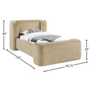  Meridian Modena Beige Chenille Fabric Upholstered Twin Bed IMAGE 9