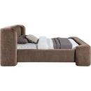  Meridian Modena Brown Chenille Fabric Upholstered Full Bed IMAGE 4