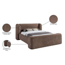  Meridian Modena Brown Chenille Fabric Upholstered Queen Bed IMAGE 10