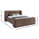 Meridian Modena Brown Chenille Fabric Upholstered Queen Bed IMAGE 9