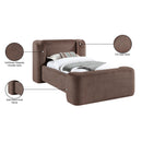  Meridian Modena Brown Chenille Fabric Upholstered Twin Bed IMAGE 10