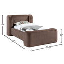  Meridian Modena Brown Chenille Fabric Upholstered Twin Bed IMAGE 9