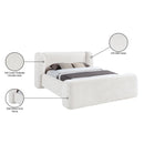  Meridian Modena Cream Chenille Fabric Upholstered Full Bed IMAGE 10