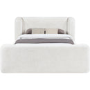  Meridian Modena Cream Chenille Fabric Upholstered Full Bed IMAGE 3