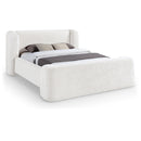  Meridian Modena Cream Chenille Fabric Upholstered King Bed IMAGE 1