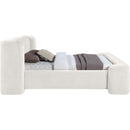  Meridian Modena Cream Chenille Fabric Upholstered King Bed IMAGE 4