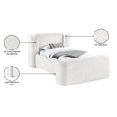  Meridian Modena Cream Chenille Fabric Upholstered Twin Bed IMAGE 10
