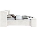  Meridian Modena Cream Chenille Fabric Upholstered Twin Bed IMAGE 4