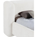  Meridian Modena Cream Chenille Fabric Upholstered Twin Bed IMAGE 7