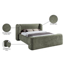  Meridian Modena Green Chenille Fabric Upholstered Full Bed IMAGE 10