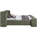  Meridian Modena Green Chenille Fabric Upholstered Full Bed IMAGE 4