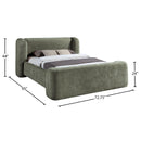  Meridian Modena Green Chenille Fabric Upholstered Full Bed IMAGE 9