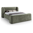  Meridian Modena Green Chenille Fabric Upholstered King Bed IMAGE 1
