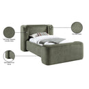  Meridian Modena Green Chenille Fabric Upholstered Twin Bed IMAGE 10