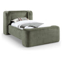  Meridian Modena Green Chenille Fabric Upholstered Twin Bed IMAGE 1
