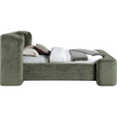  Meridian Modena Green Chenille Fabric Upholstered Twin Bed IMAGE 4