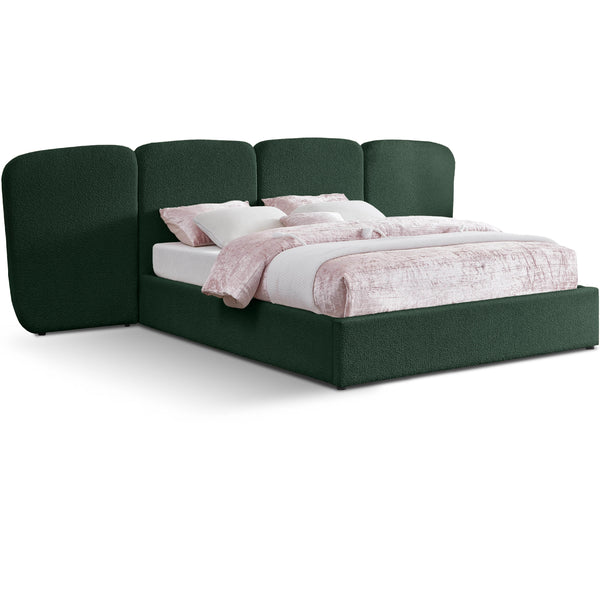 Meridian Shiloh Green Green Boucle Fabric Queen Bed (3 Boxes) IMAGE 1