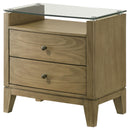 Coaster Furniture Granada 224922 2-Drawer Glass Top Nightstand - Natural Pine IMAGE 3