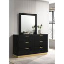  Coaster Furniture Caraway 224783M 6-Drawer Dresser with Mirror - Black IMAGE 9