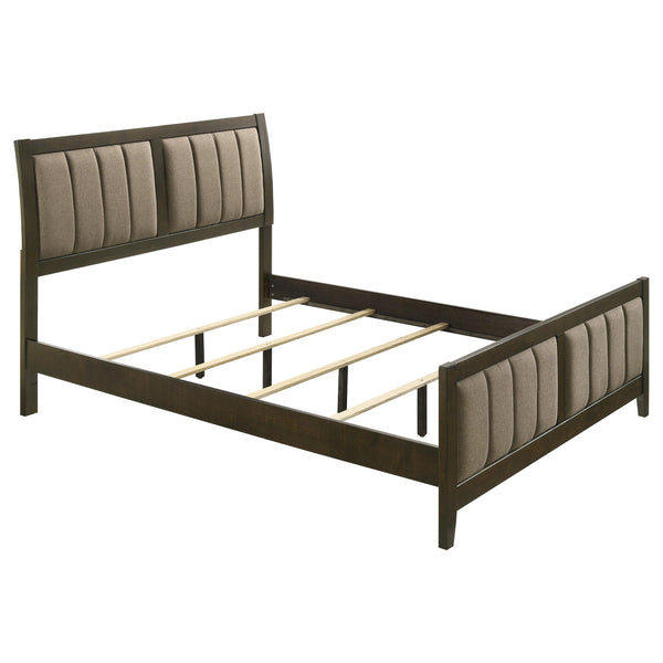  Coaster Furniture Wilkes 224421Q 51-inch Upholstered Queen Bed - Dark Cocoa IMAGE 1