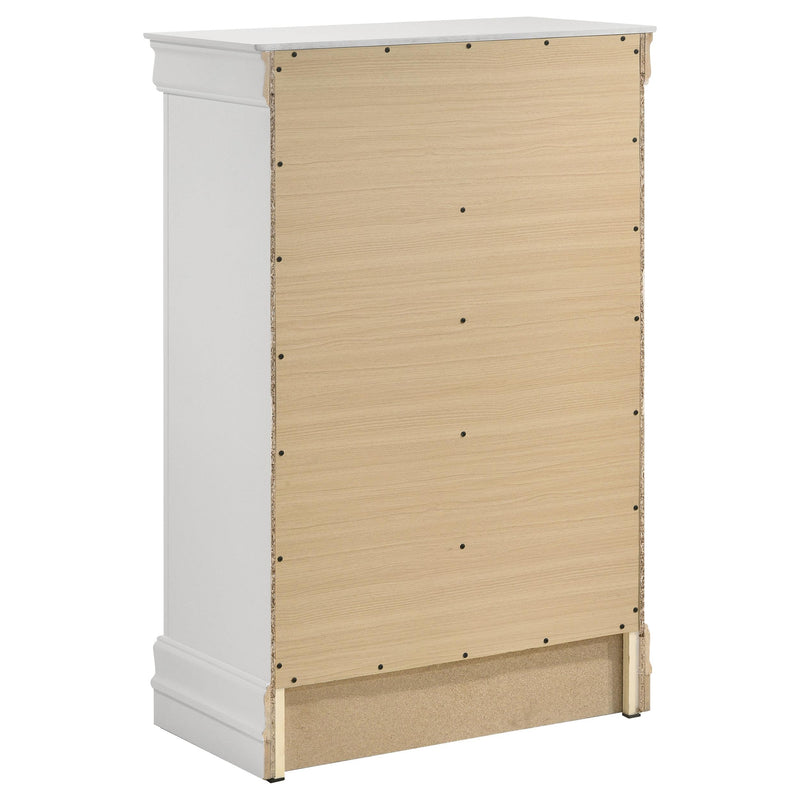  Coaster Furniture Louis Philippe 202445 5-Drawer Bedroom Chest - White IMAGE 5