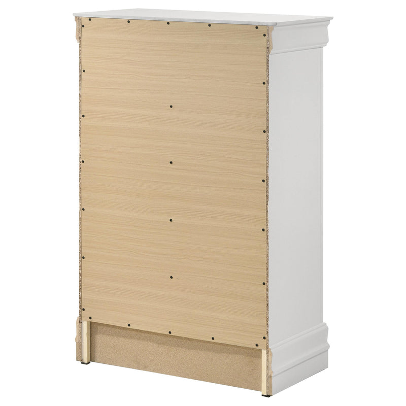  Coaster Furniture Louis Philippe 202445 5-Drawer Bedroom Chest - White IMAGE 7