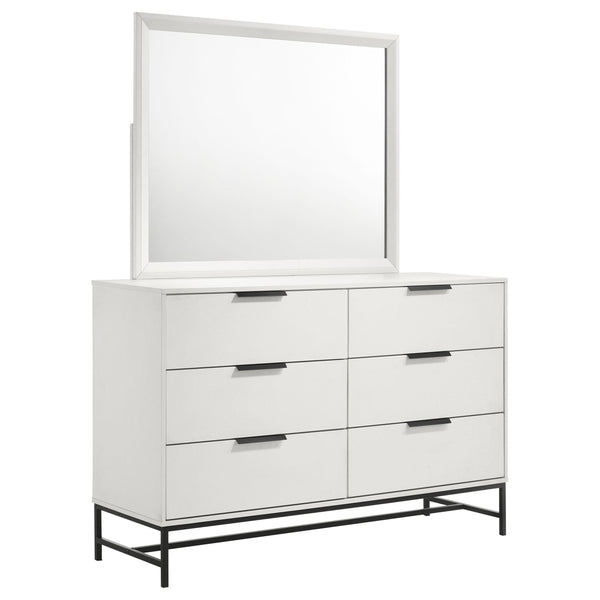  Coaster Furniture Sonora 224863M 6-Drawer Dresser with Mirror - White IMAGE 1