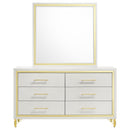  Coaster Furniture Lucia 224733M 6-Drawer Dresser with Mirror - White IMAGE 2