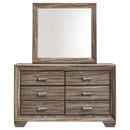 Coaster Furniture Kauffman 204193M 6-Drawer Dresser with Mirror - Washed Taupe IMAGE 2