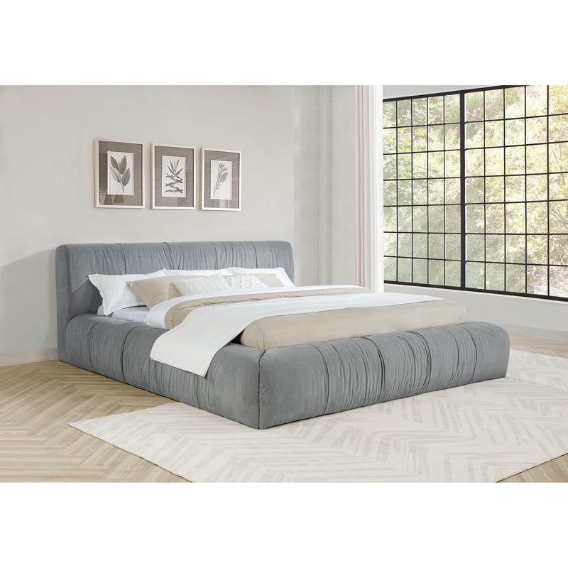 Coaster Furniture Wilshire 315981KE Upholstered Eastern King Platform Bed - Grey IMAGE 4