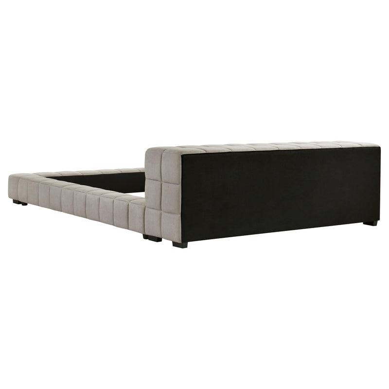  Coaster Furniture Trinity 306121F Upholstered Full Platform Bed - Light Taupe IMAGE 3