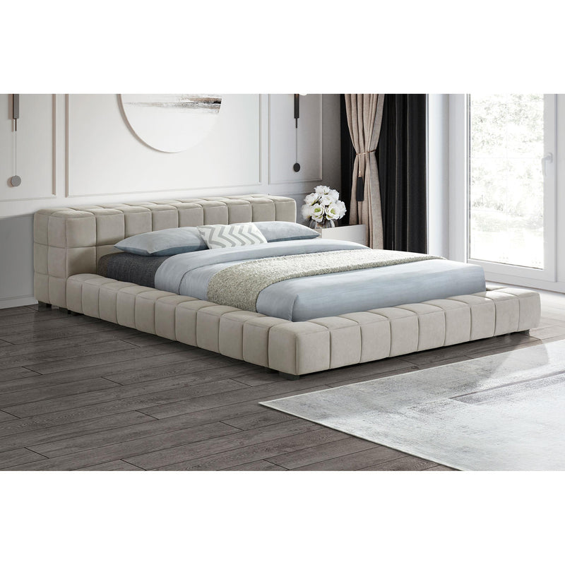  Coaster Furniture Trinity 306121F Upholstered Full Platform Bed - Light Taupe IMAGE 4