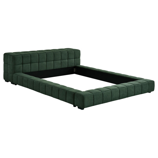  Coaster Furniture Trinity 306120KE Upholstered Eastern King Platform Bed - Green IMAGE 1