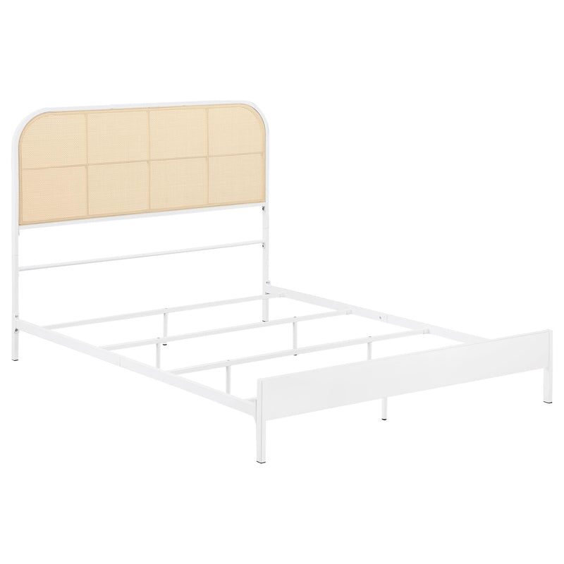  Coaster Furniture Amherst 360301F Radio Weave Rattan Metal Full Bed - White IMAGE 1