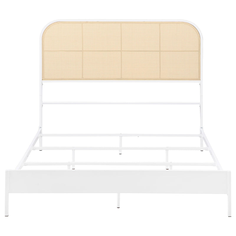  Coaster Furniture Amherst 360301F Radio Weave Rattan Metal Full Bed - White IMAGE 2