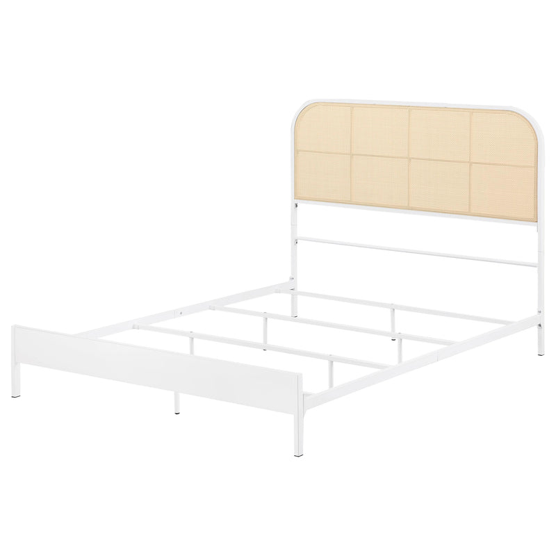  Coaster Furniture Amherst 360301F Radio Weave Rattan Metal Full Bed - White IMAGE 3