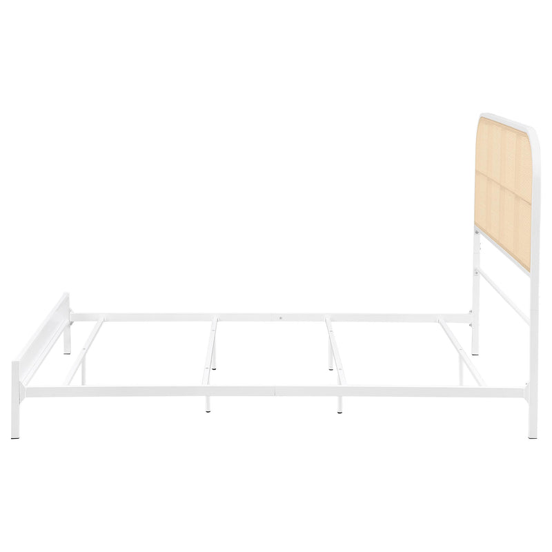  Coaster Furniture Amherst 360301F Radio Weave Rattan Metal Full Bed - White IMAGE 4