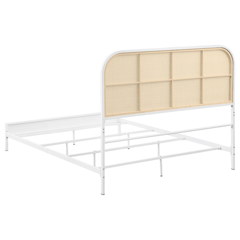 Coaster Furniture Amherst 360301F Radio Weave Rattan Metal Full Bed - White IMAGE 5