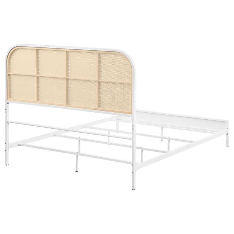  Coaster Furniture Amherst 360301F Radio Weave Rattan Metal Full Bed - White IMAGE 6