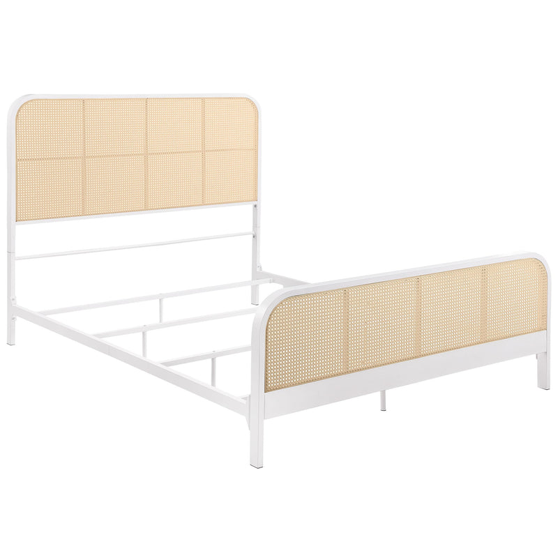 Coaster Furniture Lanewood 360251Q Open Cane Webbing Metal Queen Bed - White IMAGE 1
