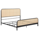 Coaster Furniture Lanewood 360250KE Open Cane Webbing Metal Eastern King Bed - Black IMAGE 1