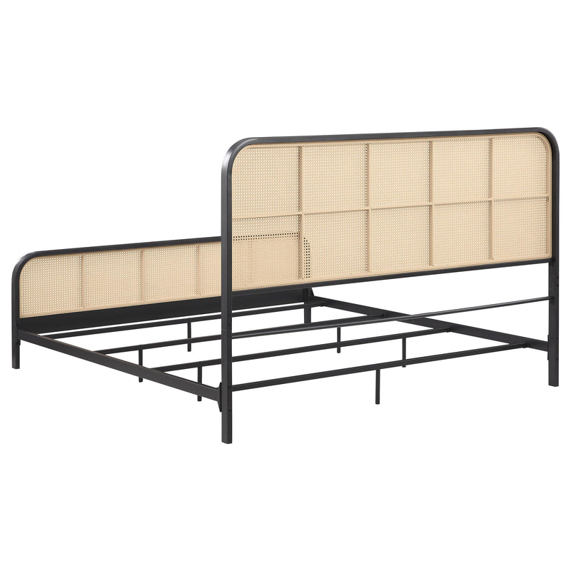 Coaster Furniture Lanewood 360250KE Open Cane Webbing Metal Eastern King Bed - Black IMAGE 5