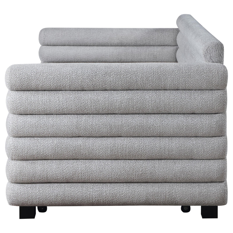  Coaster Furniture Patricia 300718 Boucle Upholstered Twin Day Bed with Trundle - Grey IMAGE 5