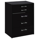 Coaster Furniture Danbury 930209 3-Drawer Makeup Vanity & Stool - Set Black High Gloss IMAGE 1